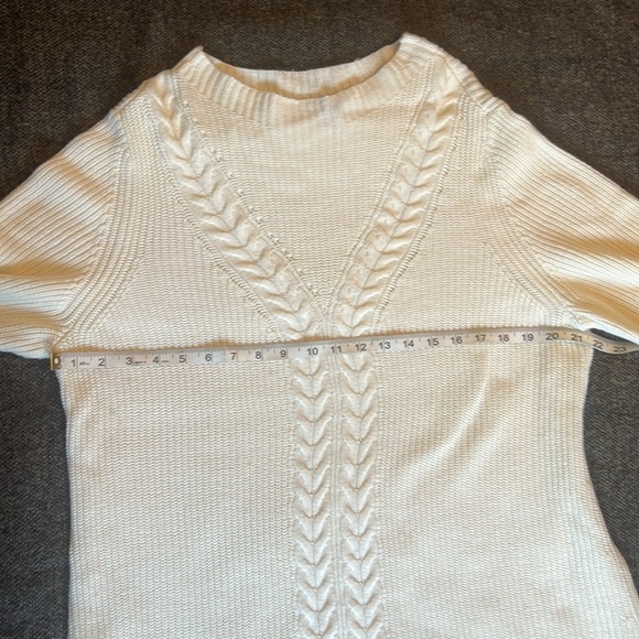 Talbots Plus 1X Cream Cable Knit Long Sweater LIKE NEW! - Picture 5 of 8